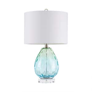 24.25 in. Blue Glass Table Lamp