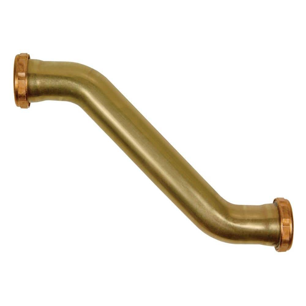 1-1/2 in. 17-Gauge Unfinished Brass Double Slip-Joint Sink Drain Pipe Offse