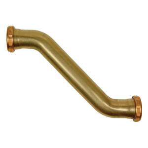 1-1/2 in. 17-Gauge Unfinished Brass Double Slip-Joint Sink Drain Pipe Offset