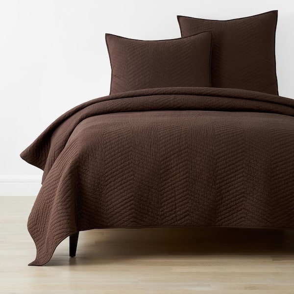 The Company Store Company Dark Brown Twin Cotton Quilt