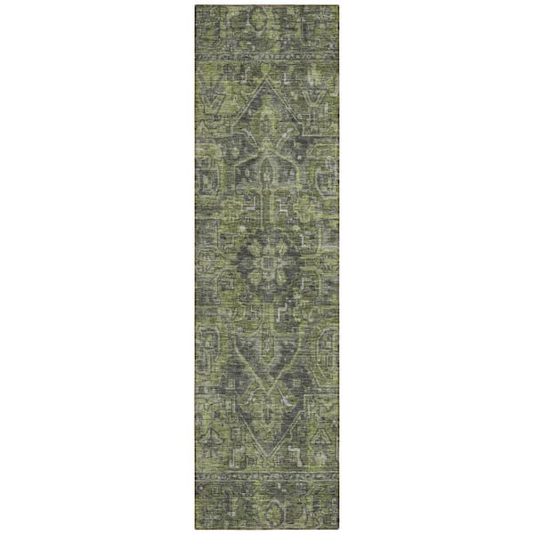 Chantille ACN571 Green 2 ft. 3 in. x 7 ft. 6 in. Machine Washable Indoor/Outdoor Geometric Runner Rug