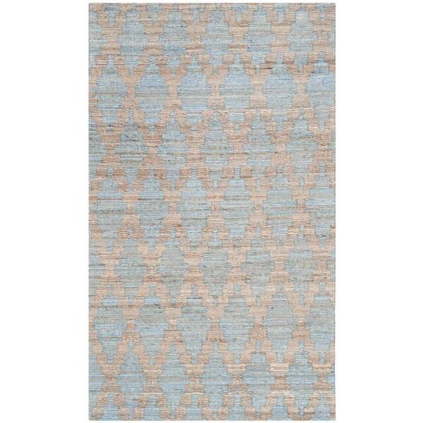 SAFAVIEH Cape Cod Light Blue/Gold 4 ft. x 6 ft. Geometric Area Rug