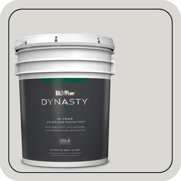 BEHR DYNASTY 5 gal. #N360-1 Seagull Gray Semi-Gloss Exterior Stain-Blocking Paint and Primer
