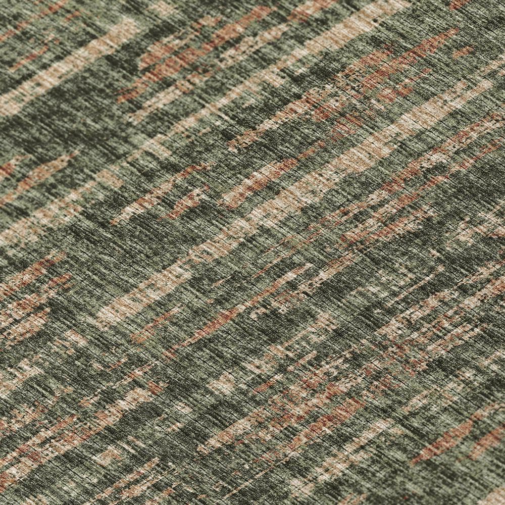 Rylee Green and Beige Flat Woven Chenille 8' x 10' Area Rug