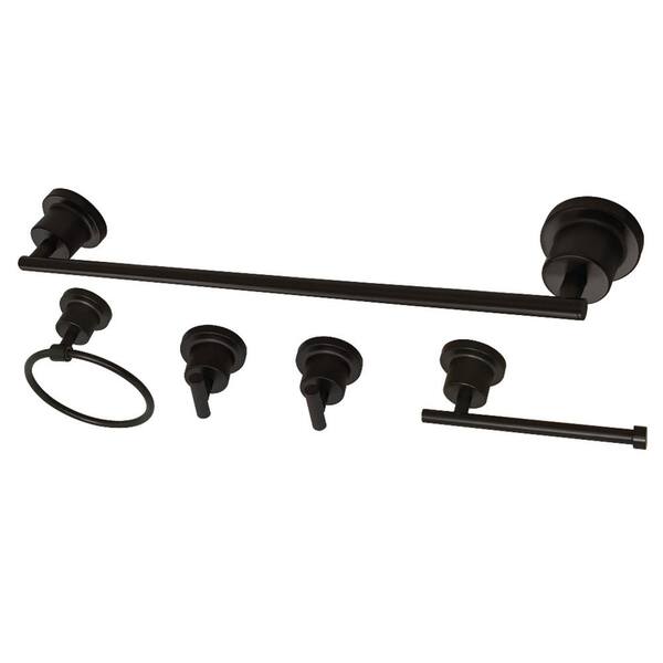 Kingston Brass Modern 5-Piece Bath Hardware Set in Oil Rubbed Bronze