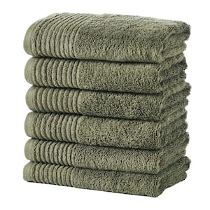 Green Featherspun Cotton Ultra Soft-6 Pack Hand Towel Set