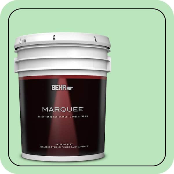 BEHR MARQUEE 5 gal. #P390-3 Mint Parfait Flat Exterior Paint & Primer