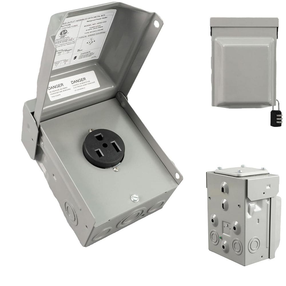 50 Amp Outdoor RV Outlet Box,125V Weatherproof Lockable Power Receptacle Panel, Heavy-Duty Electrical Box for RV,Camper price history on PriceWatchPro