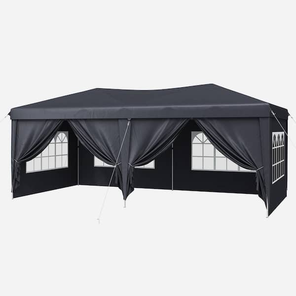 Sizzim 10 ft. x 20 ft. Adjustable Height Pop-Up Folding Canopy