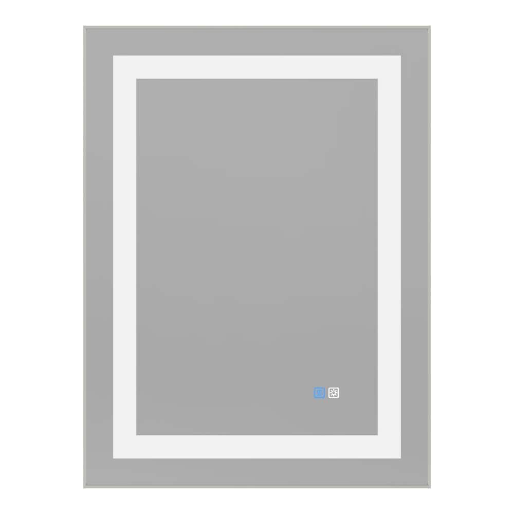 ESDIY 24 in. W x 32 in. H Rectangular Brushed Nickel Framed AntiFog