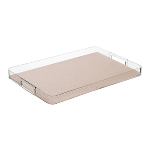 Fishnet Tan 19 in.W x 1.5 in.H x 13 in.D Rectangular Acrylic Serving Tray