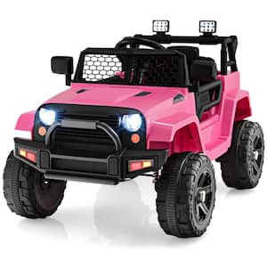 10.5 in. Kids Ride On Car Electric Vehicle Jeep with Parental Remote Music Horn Headlights Slow Start Function Pink