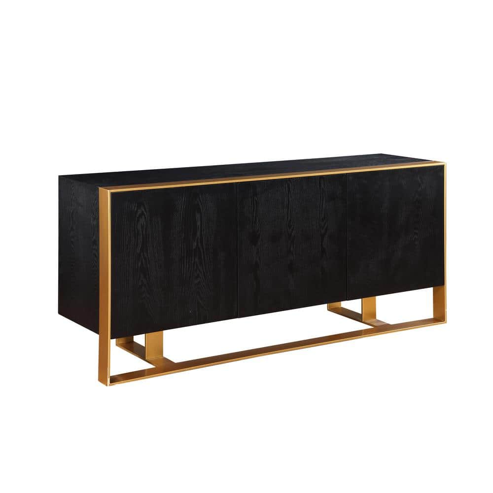 Best Master Furniture Verona Black Wood Grain 68 in. L Sideboard ...