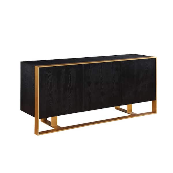 Best Master Furniture Verona Black Wood Grain 68 in. L Sideboard
