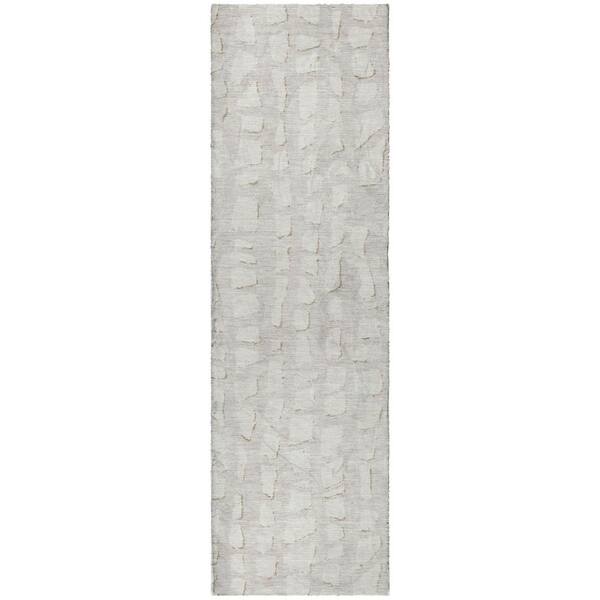 Dream Shag Premium Machine Washable Abstract ADS754 Ivory 2 ft. x 7 ft. Runner Rug