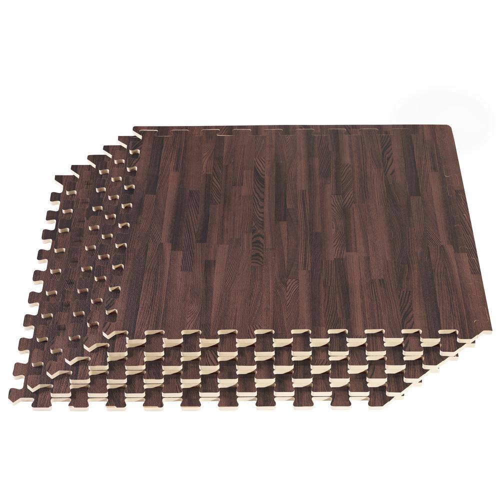 Cherry Printed Wood Grain 24 in. W x 24 in. L x 3/8 in. T Interlocking EVA Foam Gym Flooring Mat, (25 Tiles) 100 sq. ft. price history on PriceWatchPro