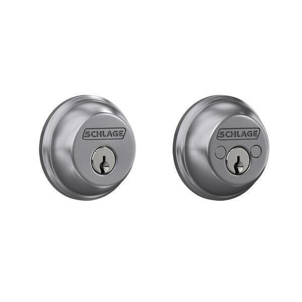 Schlage Satin Chrome Light Commercial Double Cylinder Deadbolt B62CS G ...