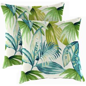 Sorra Home Preview Lagoon Square Outdoor/Indoor Large Knife Edge Throw Pillow 24 in. x 24 in. (Set of 2)