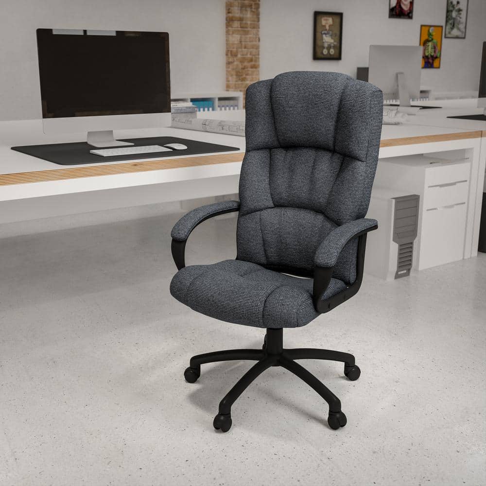 ErgoComfort High Back Gray Polyester Executive Swivel Chair