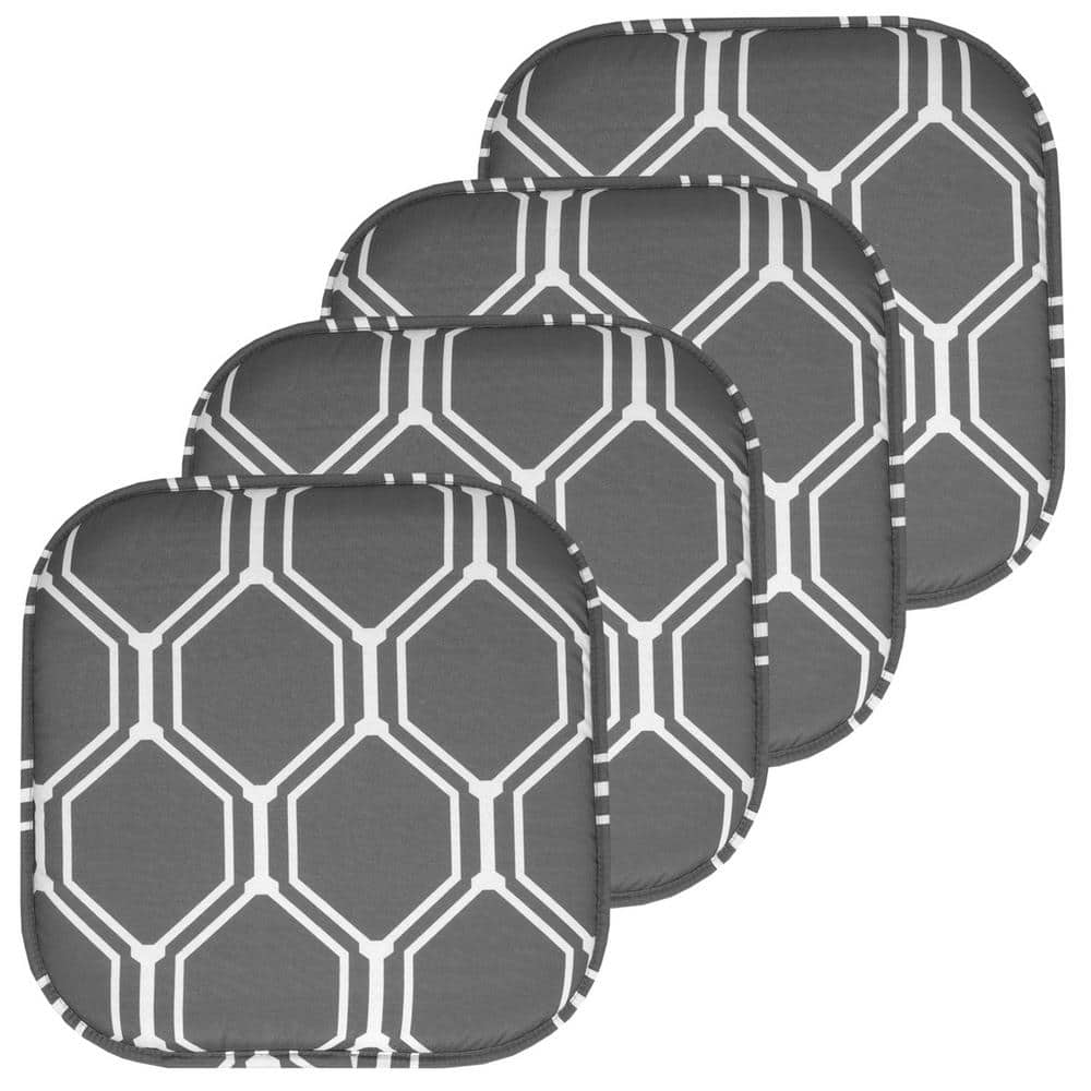 Mirage Square Memory Foam 16 in. x 16 in. Non-Slip Back Chair Seat Cushion Grey/White (4-Pack) price history on PriceWatchPro