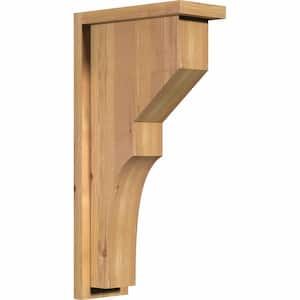 5-1/2 in. x 12 in. x 24 in. Western Red Cedar Monterey Smooth Corbel with Backplate