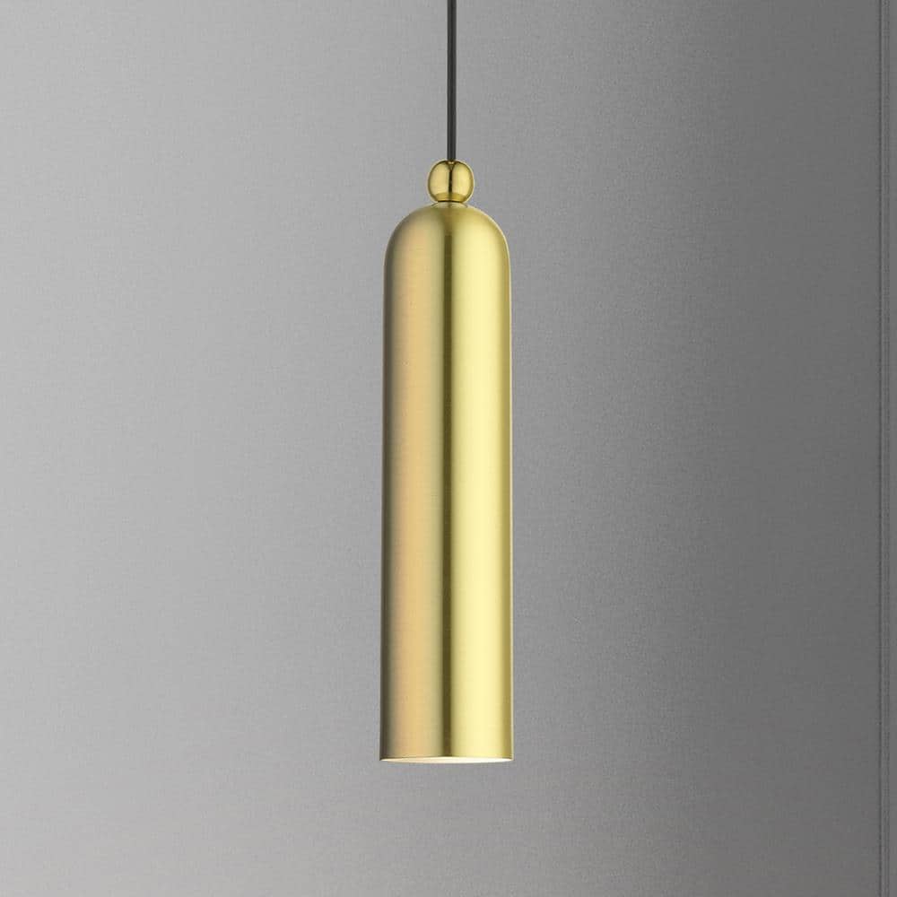 Elegant Satin Brass LED Pendant Light for Indoor/Outdoor Use