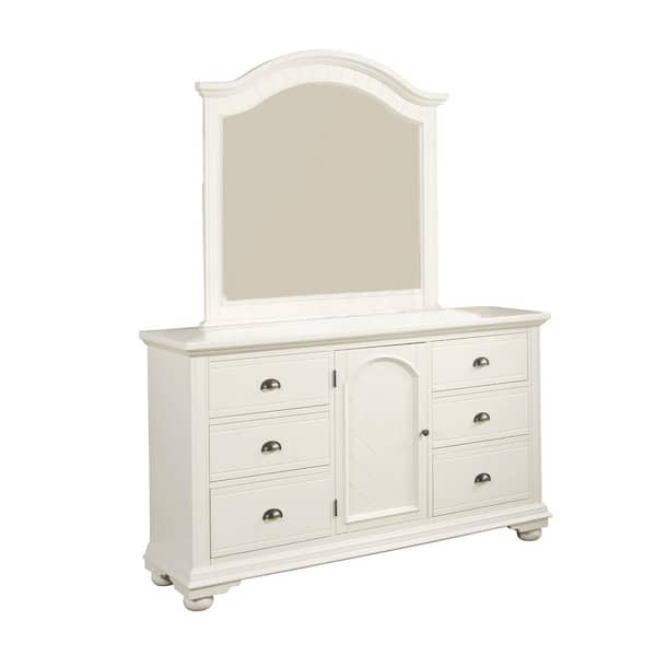 Unbranded Addison 6-Drawer Dresser with Mirror in White