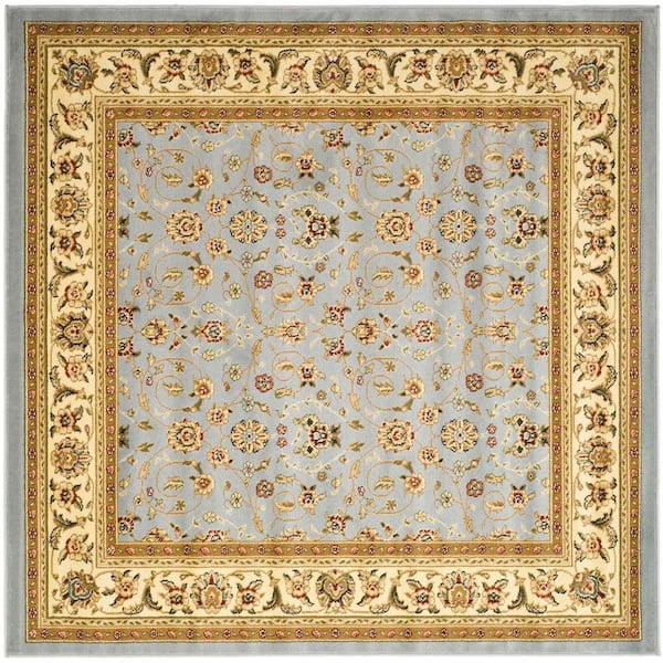 Lyndhurst Light Blue/Ivory 10 ft. x 10 ft. Square Border Area Rug