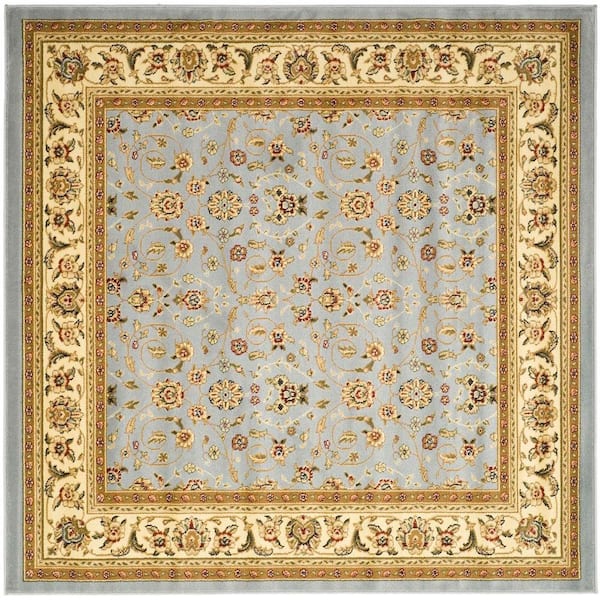 SAFAVIEH Lyndhurst Light Blue/Ivory 9 ft. x 9 ft. Square Border Area Rug