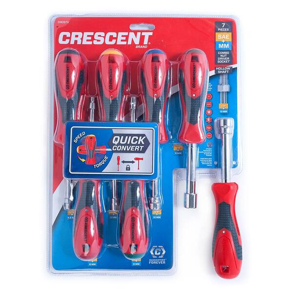 Crescent - SAE/Metric Quick-Convert T-Handle Nut Driver Set (7-Piece)