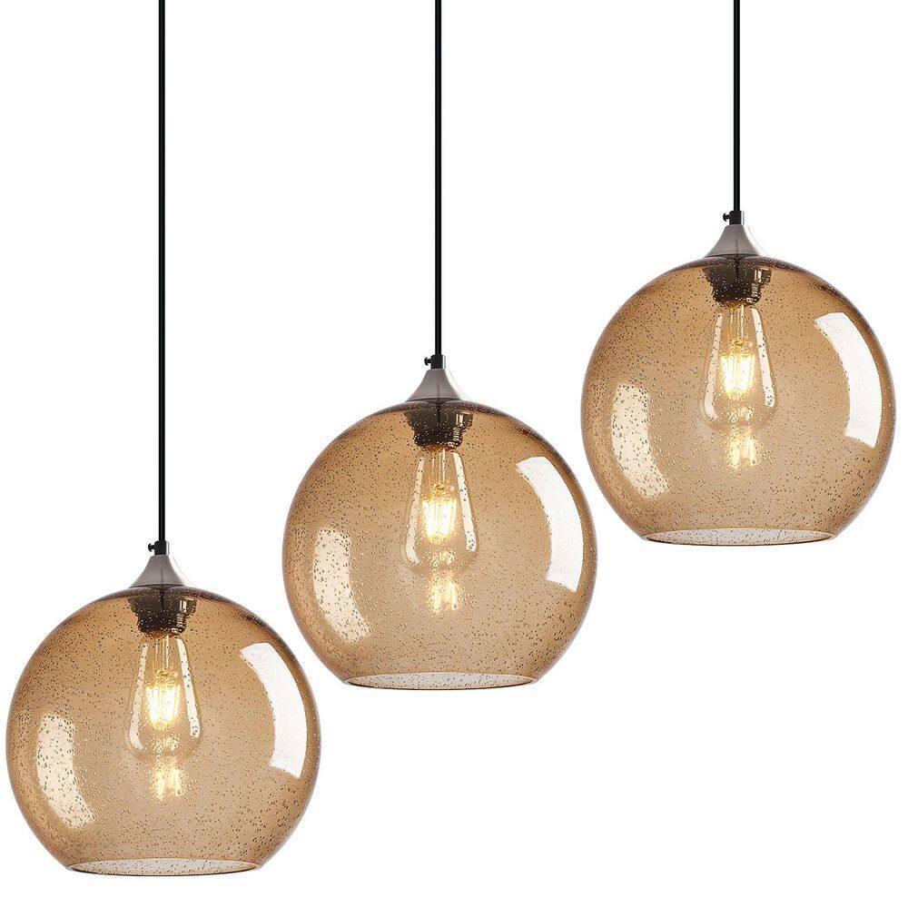 Home Lighting ‎60 Watts 1 Light 9. 84in Light Brown Glass Pendant Light for Living room, No Bulbs Included, 3Pack price history on PriceWatchPro
