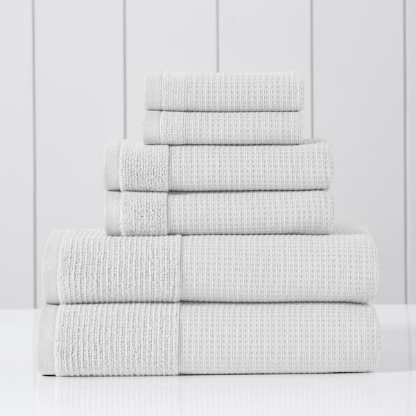 MODERN THREADS Waffle-Rib 6-Piece Cotton Towel Set White