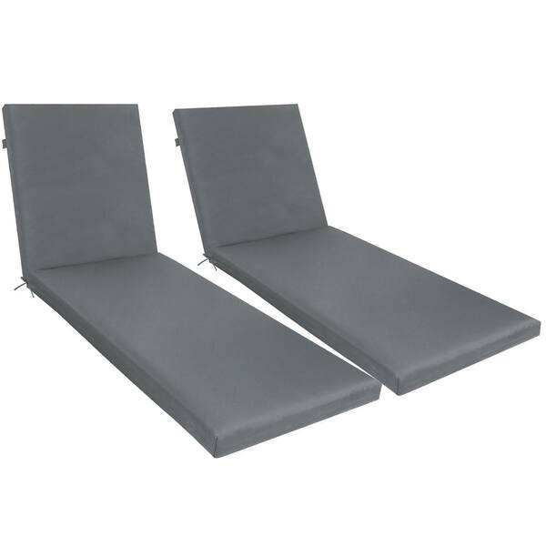 Unbranded 2-Piece Outdoor Lounge Chair Cushion Replacement Set - Grey Patio Furniture Cushions