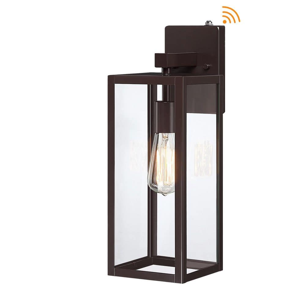 Martin 17.5 in. 1-Light Bronze Hardwired Outdoor Wall Lantern Sconce with Dusk to Dawn No Bulbs Included price history on PriceWatchPro