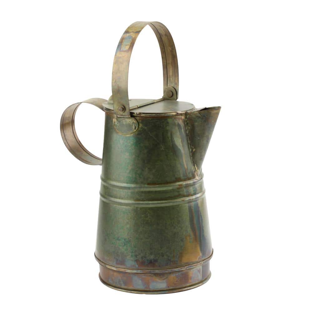 7.5 Inch Rustic Weathered Metal Pitcher with Handles