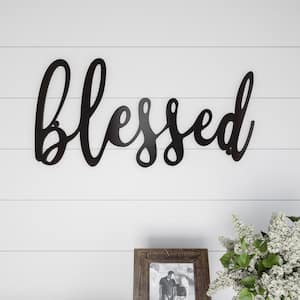 "Blessed" Metal Cutout Sign