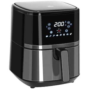 4.7 Qt. Plastic Black 4-in-1 Hot Oven Air Fryer with Air Fry, Roast, Broil, Crisp, Bake Function, Digital Touchscreen