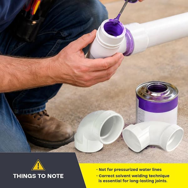 PLUMBFLEX 2 in. White Rigid PVC DWV 1/4 Bend 90° Elbow, 0.21 ft