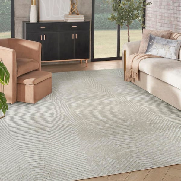 Dekor Ivory Beige 8 ft. x 10 ft. Abstract Contemporary Area Rug