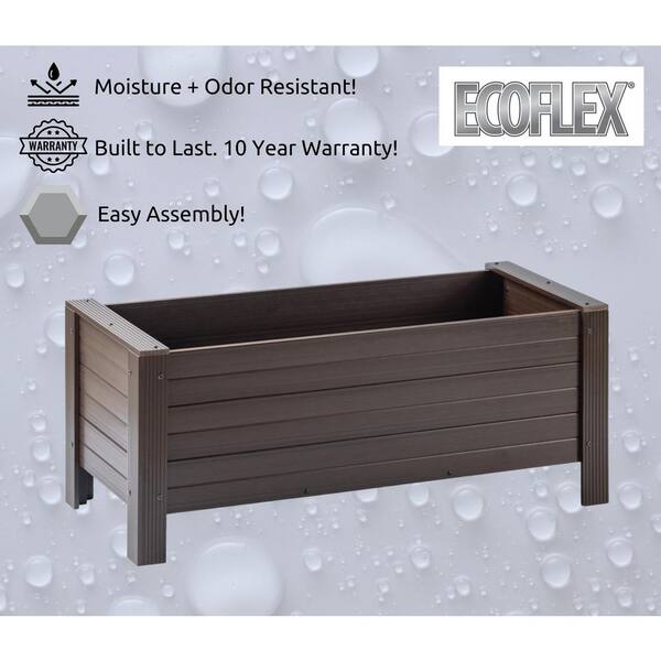 New Age Garden 48 in. Walnut Material Rectangular Planter, Outdoor