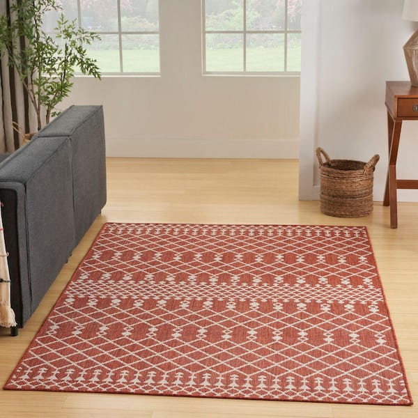 Positano Terracotta 4 ft. x 6 ft. Moroccan Contemporary Area Rug