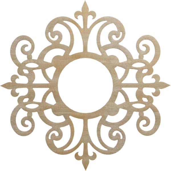 Ekena Millwork 0.25 in. x 34 in. x 34 in. Wood Medallion Moulding