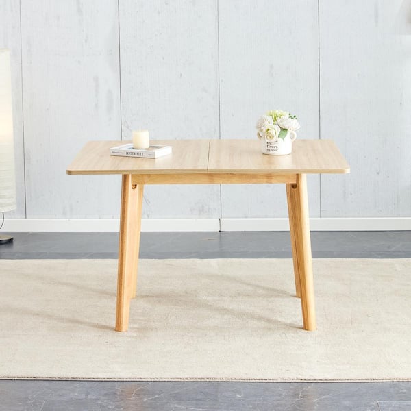 Noble House Natural Oak Wood 4-Legs Foldable Dining Table (Seats 4)
