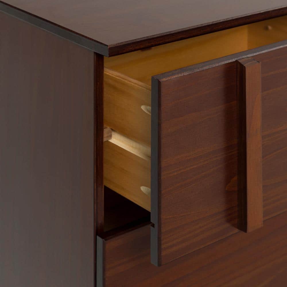 Walnut 2-Drawer Solid Wood Mid-Century Modern Nightstand