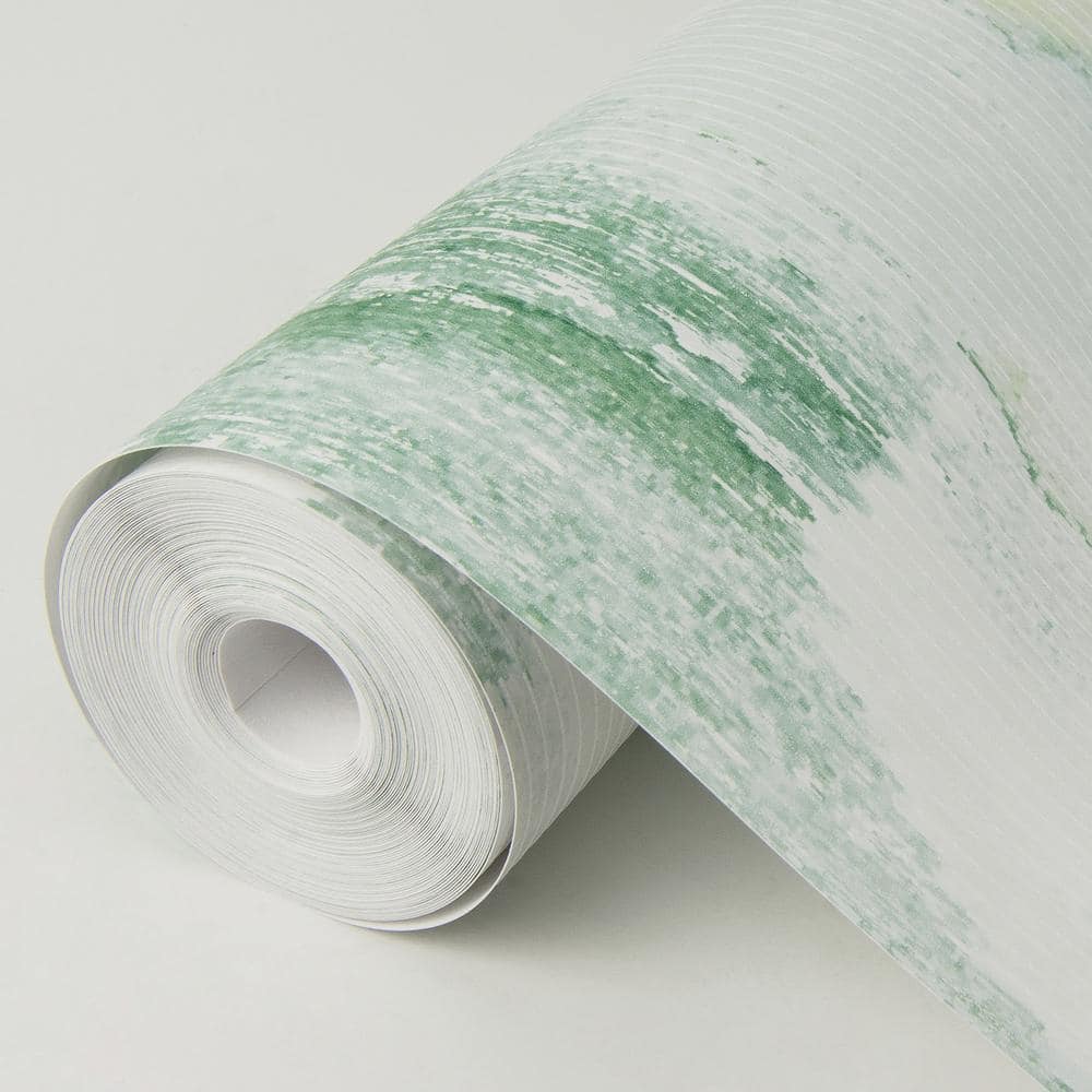Mahi Green and White Abstract 3D Vinyl Wallpaper Roll
