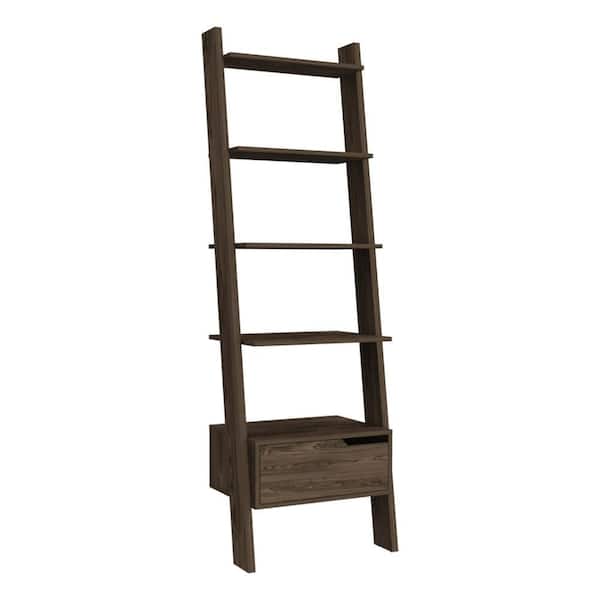 22.04 in. W x 15.35 in. D x 70.31 in. H Brown Particle Board Freestanding Linen Cabinet with Drawer in Walnut