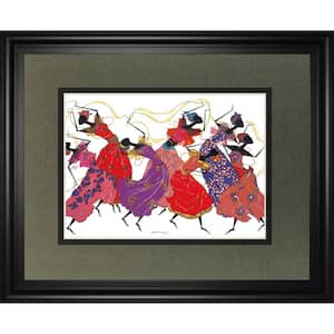"Lead Dancer In Purple Gown" By Augusta Asberry Framed Print Travel Wall Art 34 in. x 40 in.