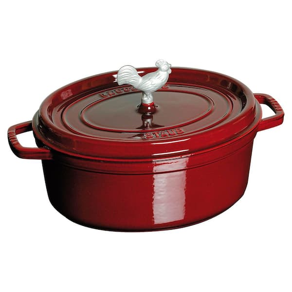 Cast Iron 5.75 qt. Coq au Vin Cocotte Dutch Oven - Grenadine