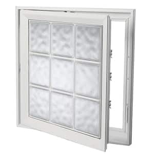 21 in. x 45 in. Left-Hand Acrylic Block Casement Vinyl Window with White Interior and Exterior