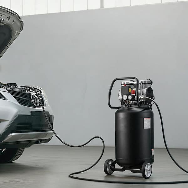 14Gal. Air Compressor 120-Volt 2HP 4.3 SCFM at 90PSI Max 125PSI Pressure Oil-Free Air Compressor Tank Electric on Wheels